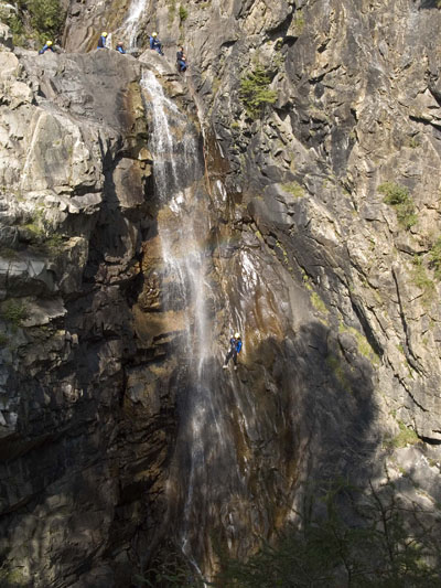 Cascade de Barbarine with climbers descending, Haute Savoie, France 0347DFR
